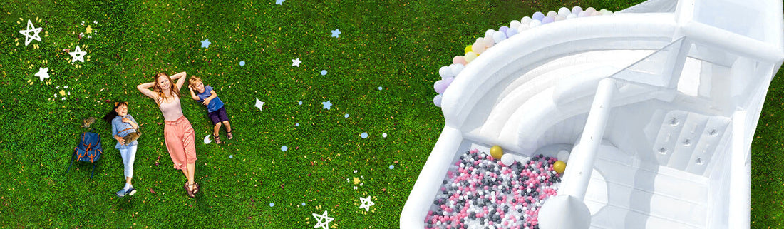 bouncinlife white bounce castle for kids