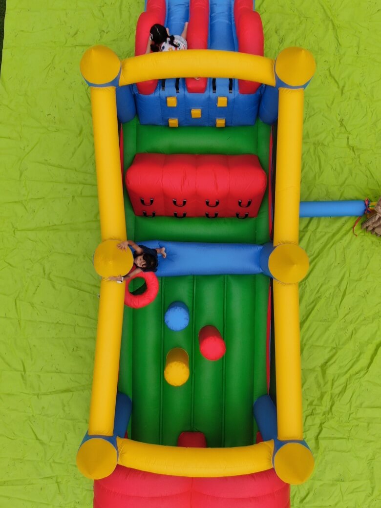 24' Inflatable Obstacle Course Bounce House Inflatable Slide for Kids Adults/with 1100w Blower/ 100% PVC Commercial Bounce House with Slide Bouncinlife