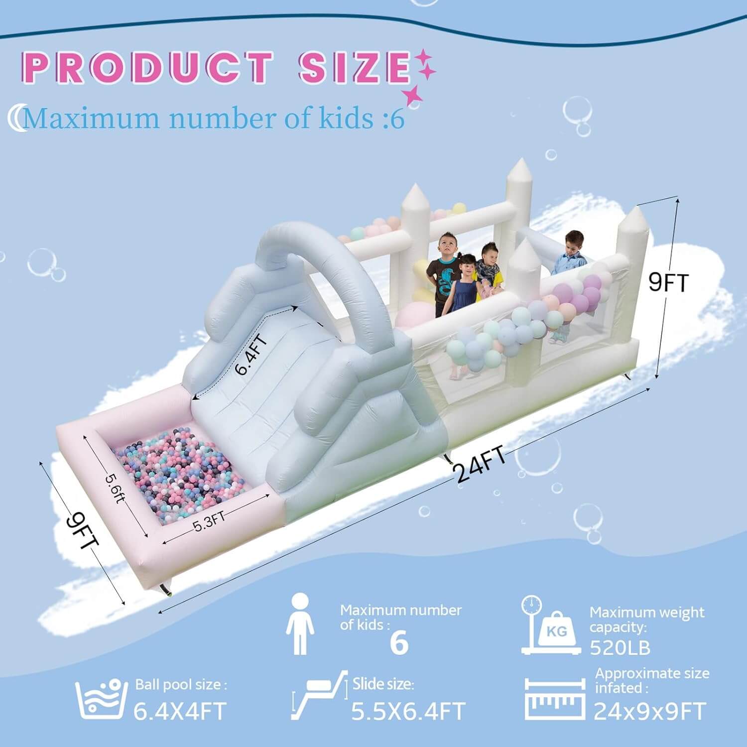 25FT Inflatable Obstacle Course Bounce House for Kids Adults with Blower Bouncinlife