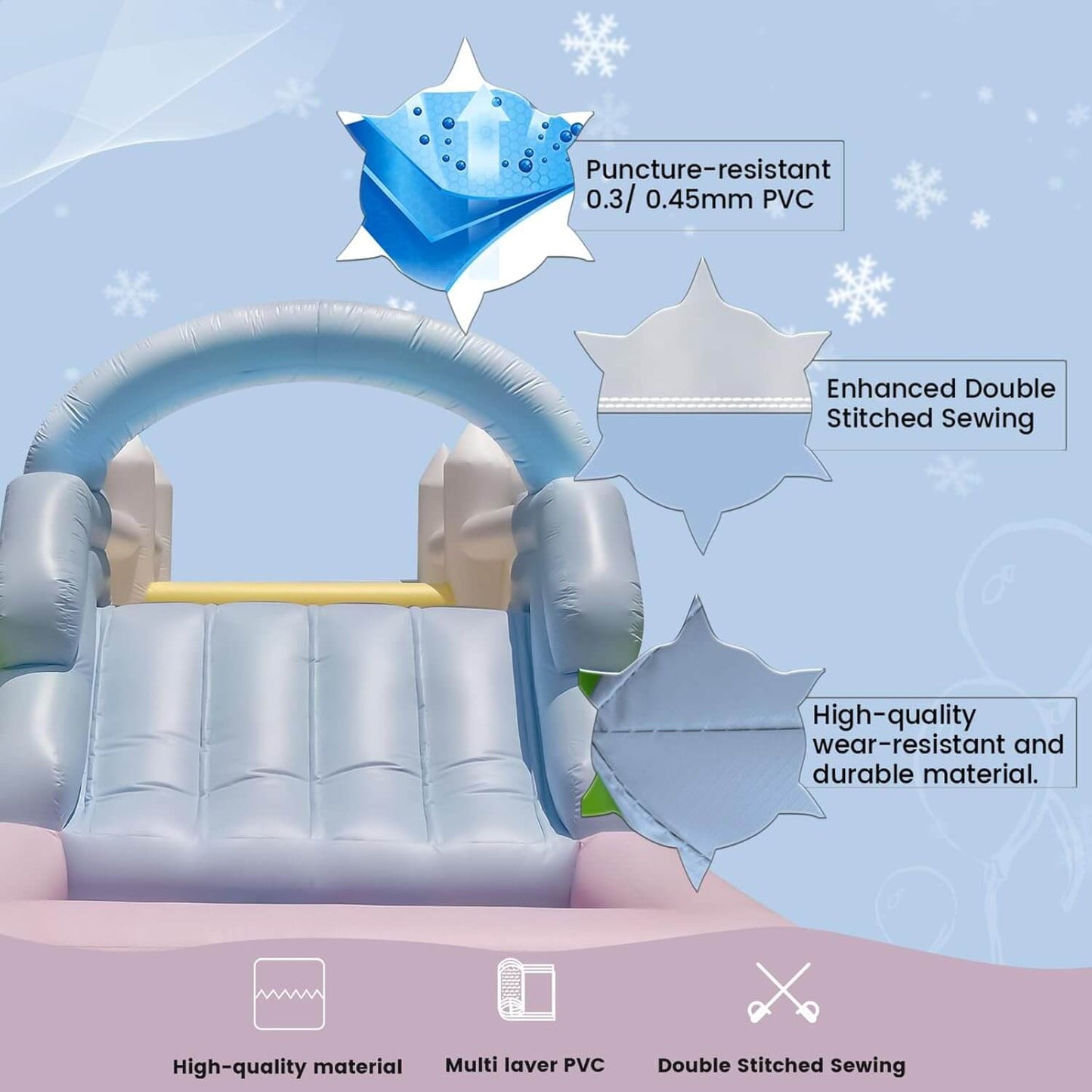 25FT Inflatable Obstacle Course Bounce House for Kids Adults with Blower Bouncinlife