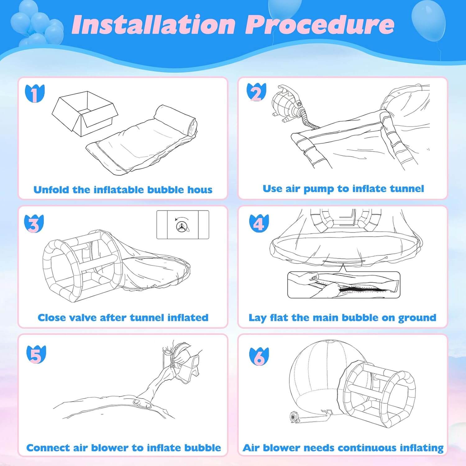 how to inflate the bubble dome