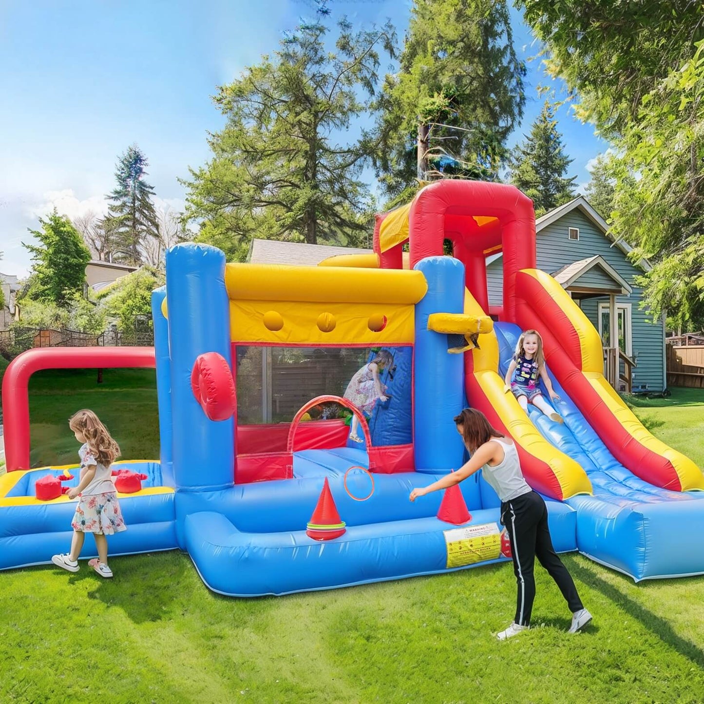 16FT Commercial Grade Bounce House for Kids 3-6 Jumping House with Slide with Blower Bouncinlife