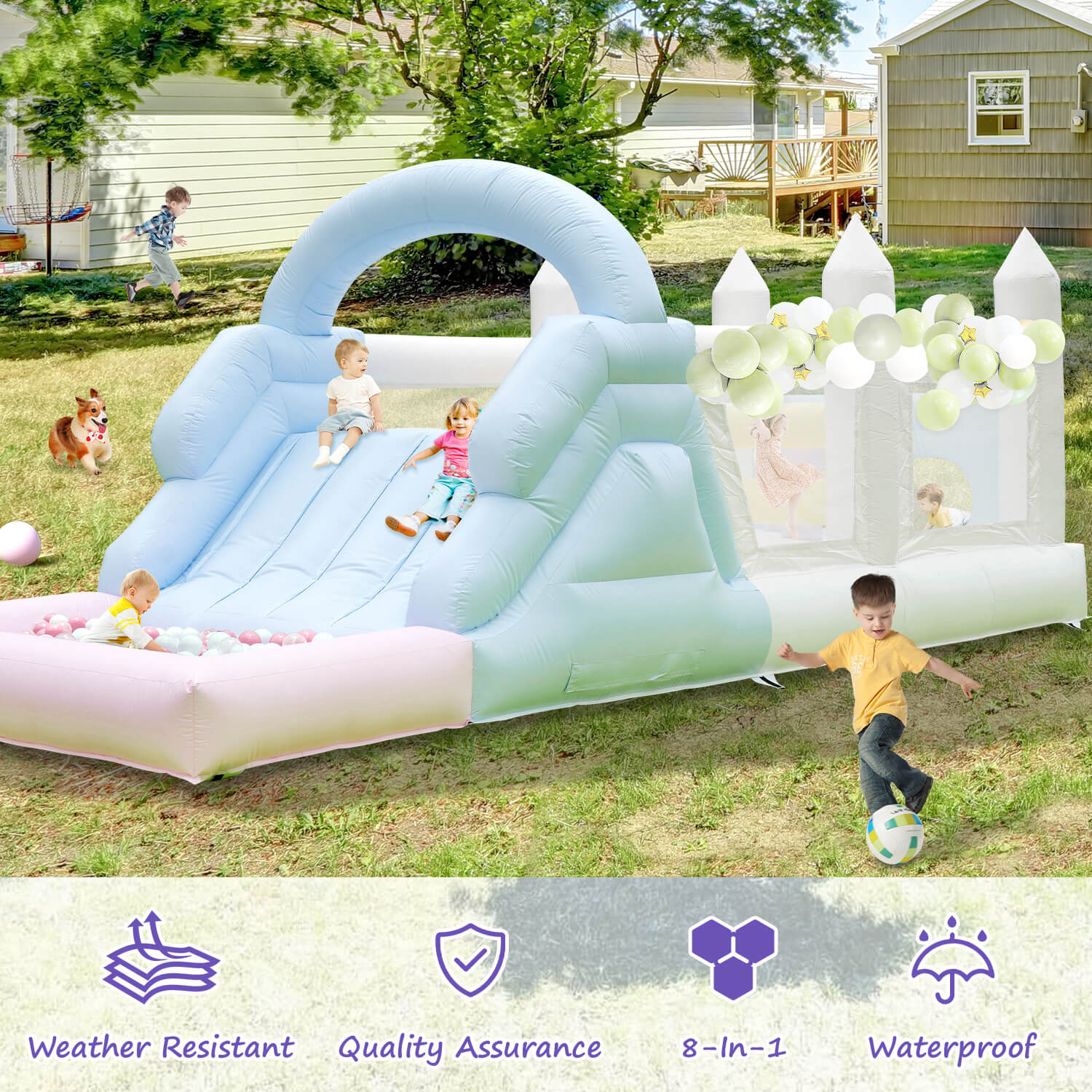 25FT Inflatable Obstacle Course Bounce House for Kids Adults with Blower Bouncinlife