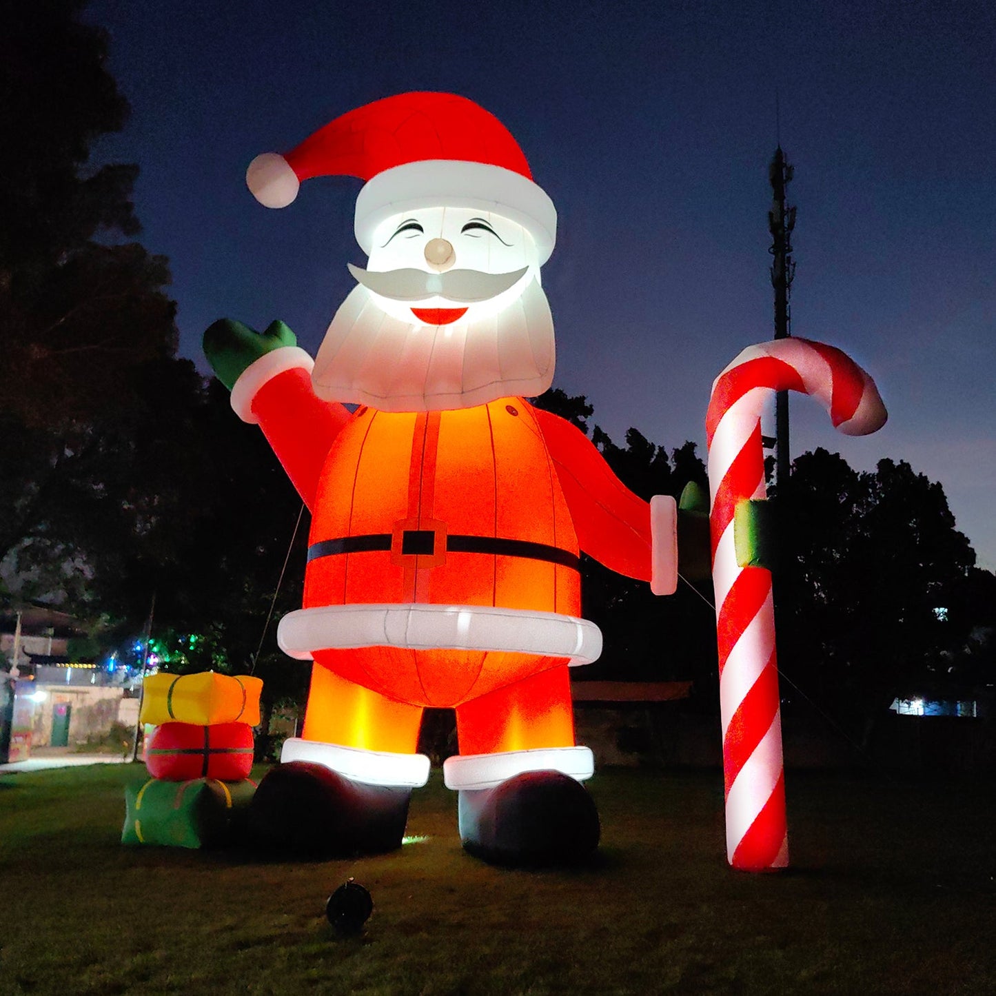 Lighted Christmas Inflatables Santa Claus Built-in LED Light and Blower 33ft/10m Bouncinlife