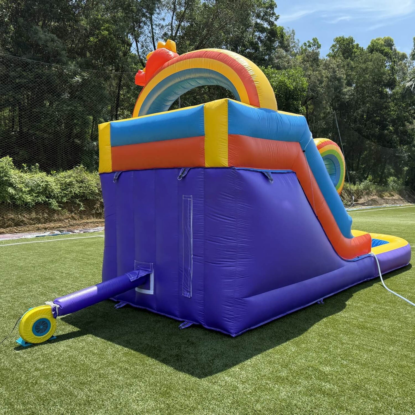 21ft Commercial Rainbow Water Slide Inflatable with Blower Bouncinlife