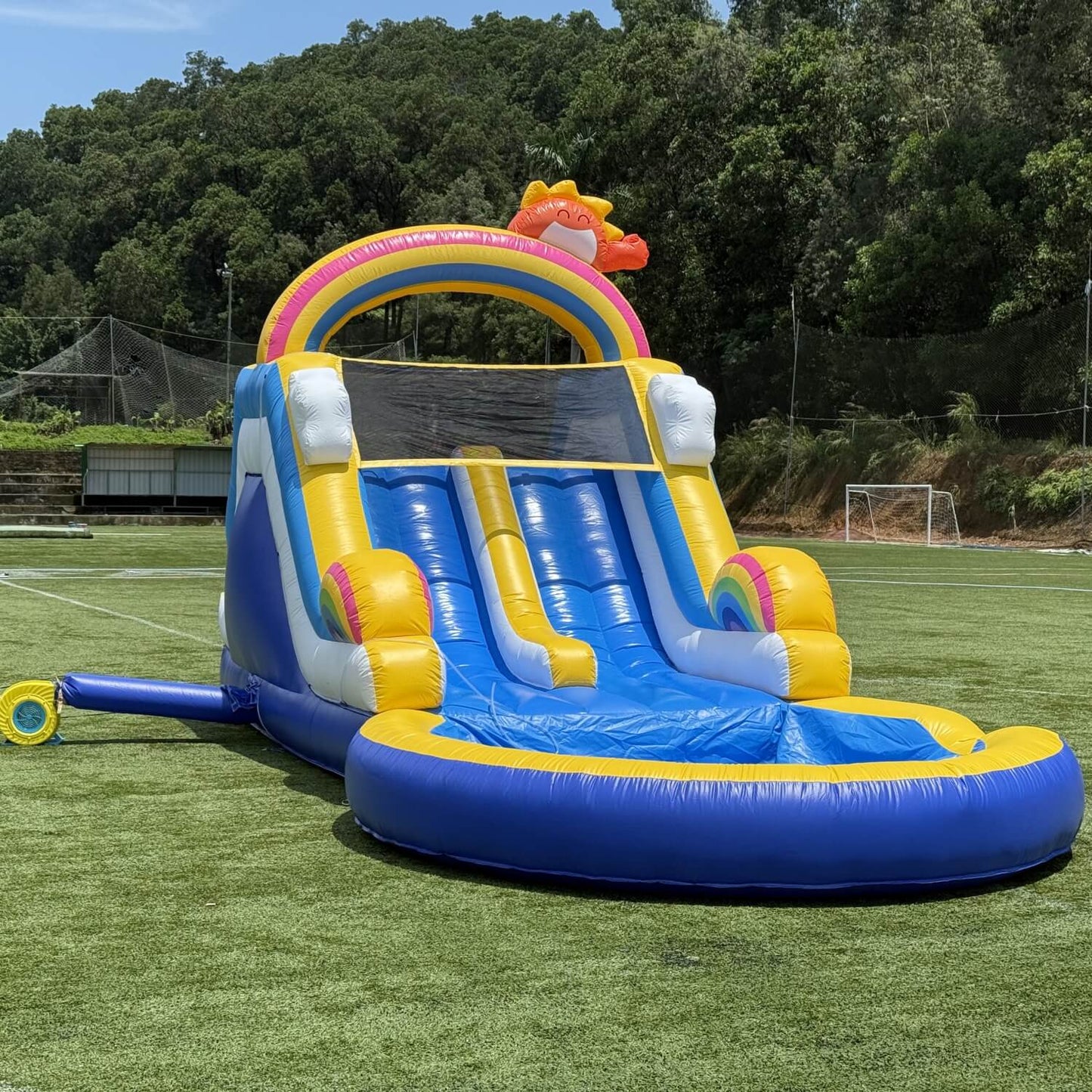 21ft Inflatable Water Slide with Pool - 600lb Capacity Heavy Duty Backyard Slide | 1100W Blower Included Bouncinlife