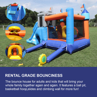 Bouncinlife Inflatable Commercial Large Bounce Jumping House 16FT with Slide PVC Blow Up Party Castle Inflatable Trampoline with Blower