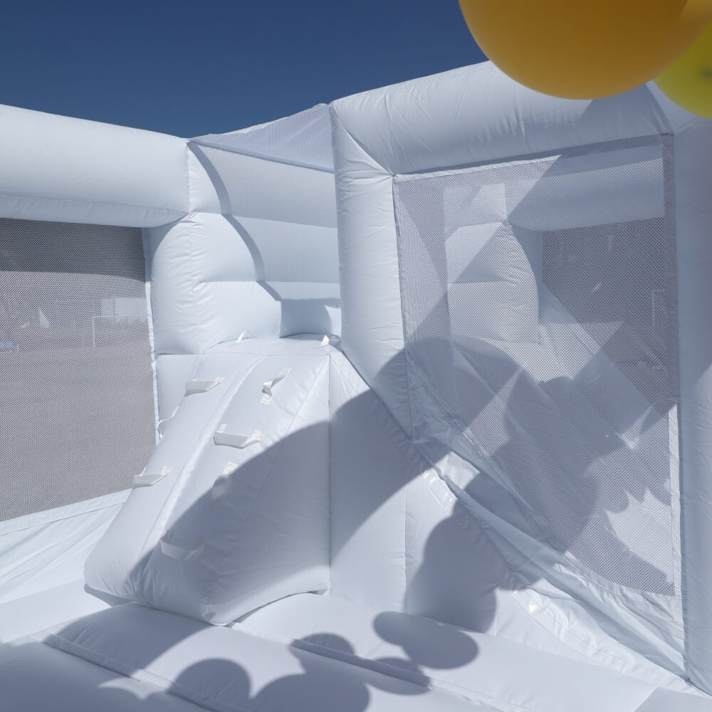 13ft Commercial White Bounce House for Kids White Jumping Castle with Slide & Ball Pool for Biday Backyard Toys Bouncinlife
