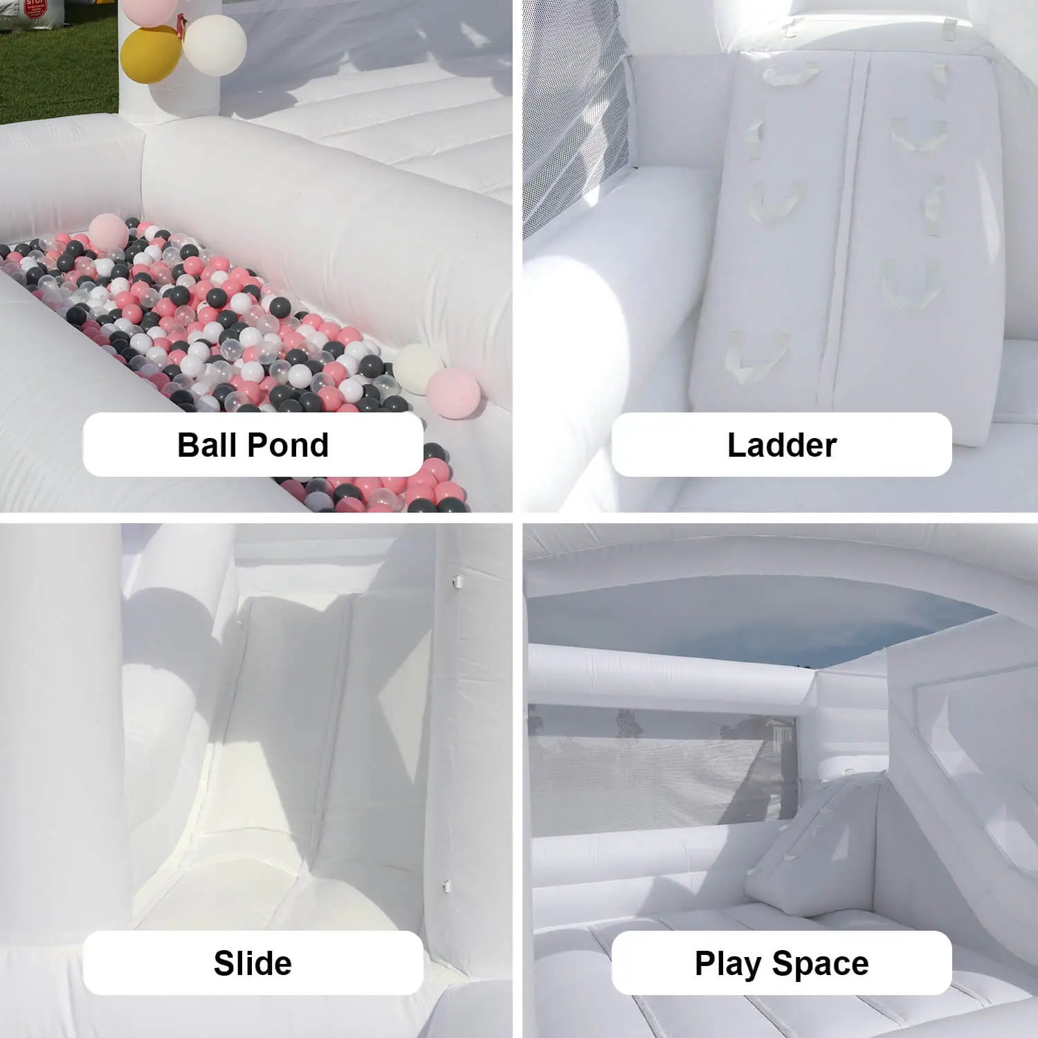 Bouncinlife white bounce house