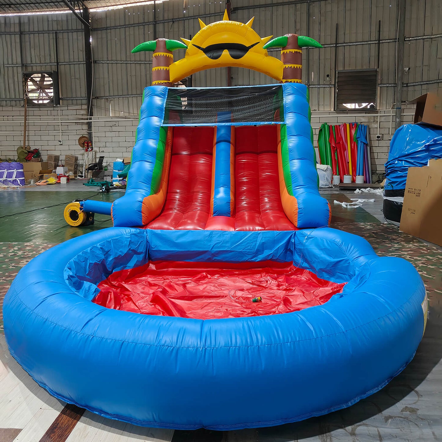 23FT Commercial Water Slide for Kids Adults Heavy Duty Dual Water Slide with Splash Pool