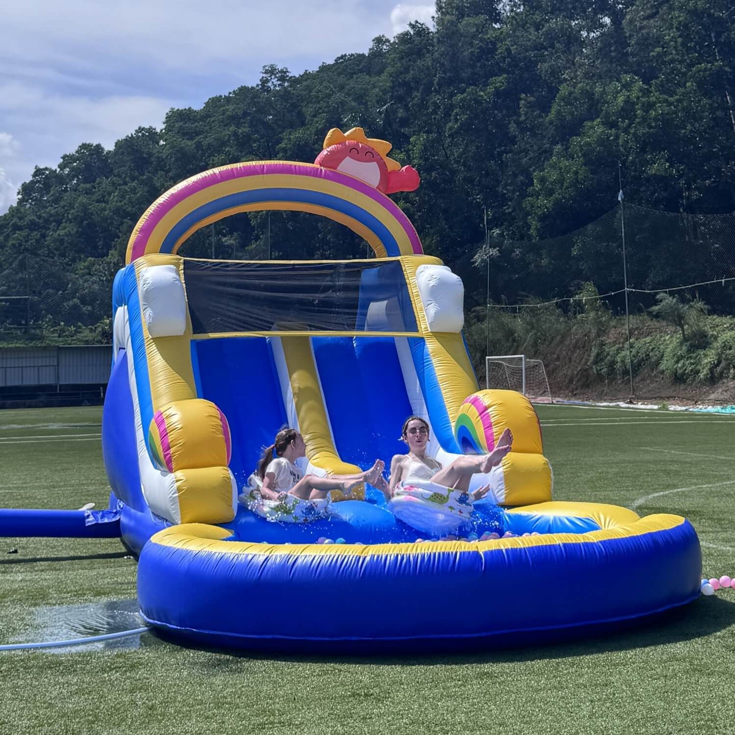 21ft Inflatable Water Slide with Pool - 600lb Capacity Heavy Duty Backyard Slide | 1100W Blower Included Bouncinlife