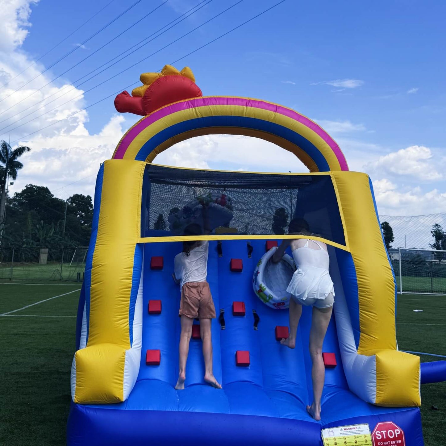 21ft Inflatable Water Slide with Pool - 600lb Capacity Heavy Duty Backyard Slide | 1100W Blower Included Bouncinlife