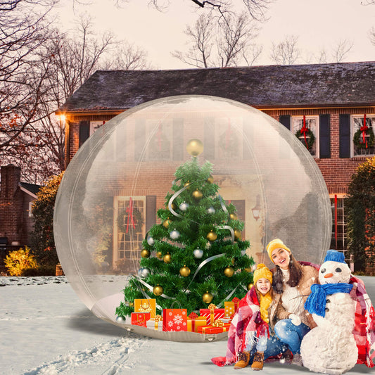 10FT Inflatable Snow Globe Christmas Decorations Giant Transparent Bubble Tent w/250w Blower, Inflatable Bubble Igloo for Outdoor Decor Bouncinlife