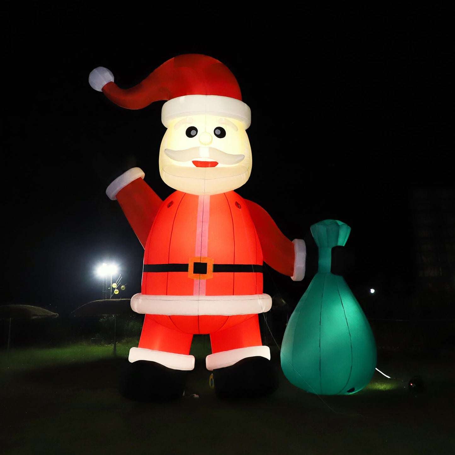 Lighted Christmas Inflatable Santa Built-in LED Light 26/33ft Bouncinlife