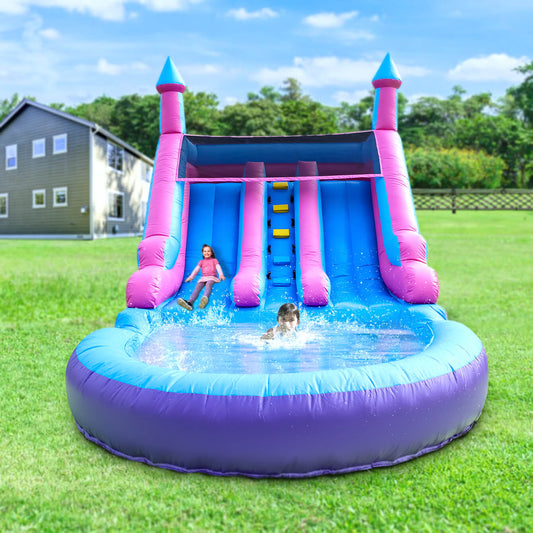Bouncinlife 21ft Water Inflatable Dual Slide with Large Pool Bouncinlife