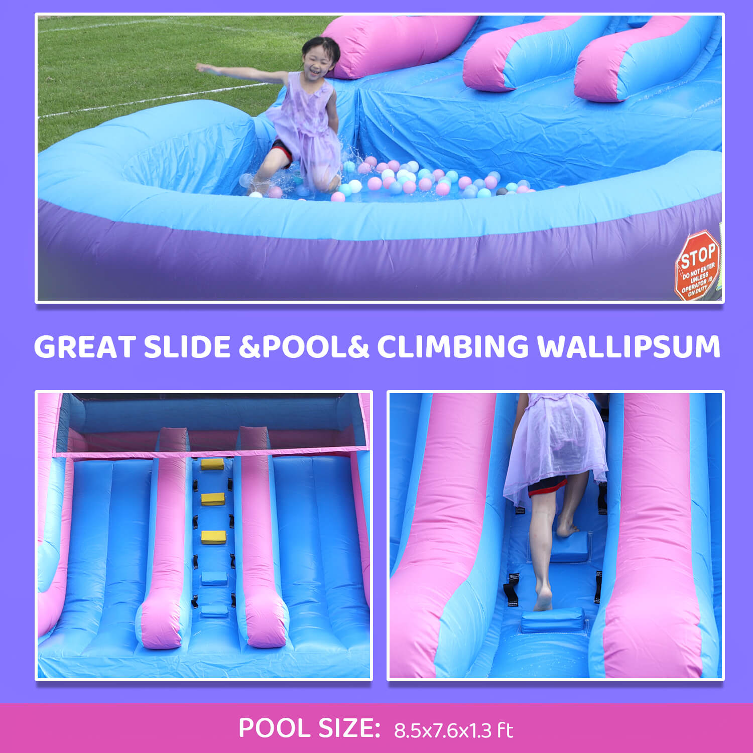 Bouncinlife 21ft Water Inflatable Dual Slide with Large Pool Bouncinlife