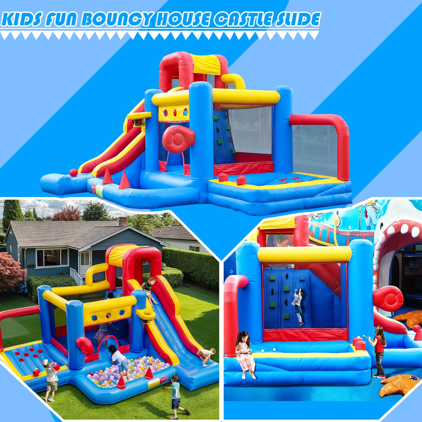16FT Commercial Grade Bounce House for Kids 3-6 Jumping House with Slide with Blower Bouncinlife