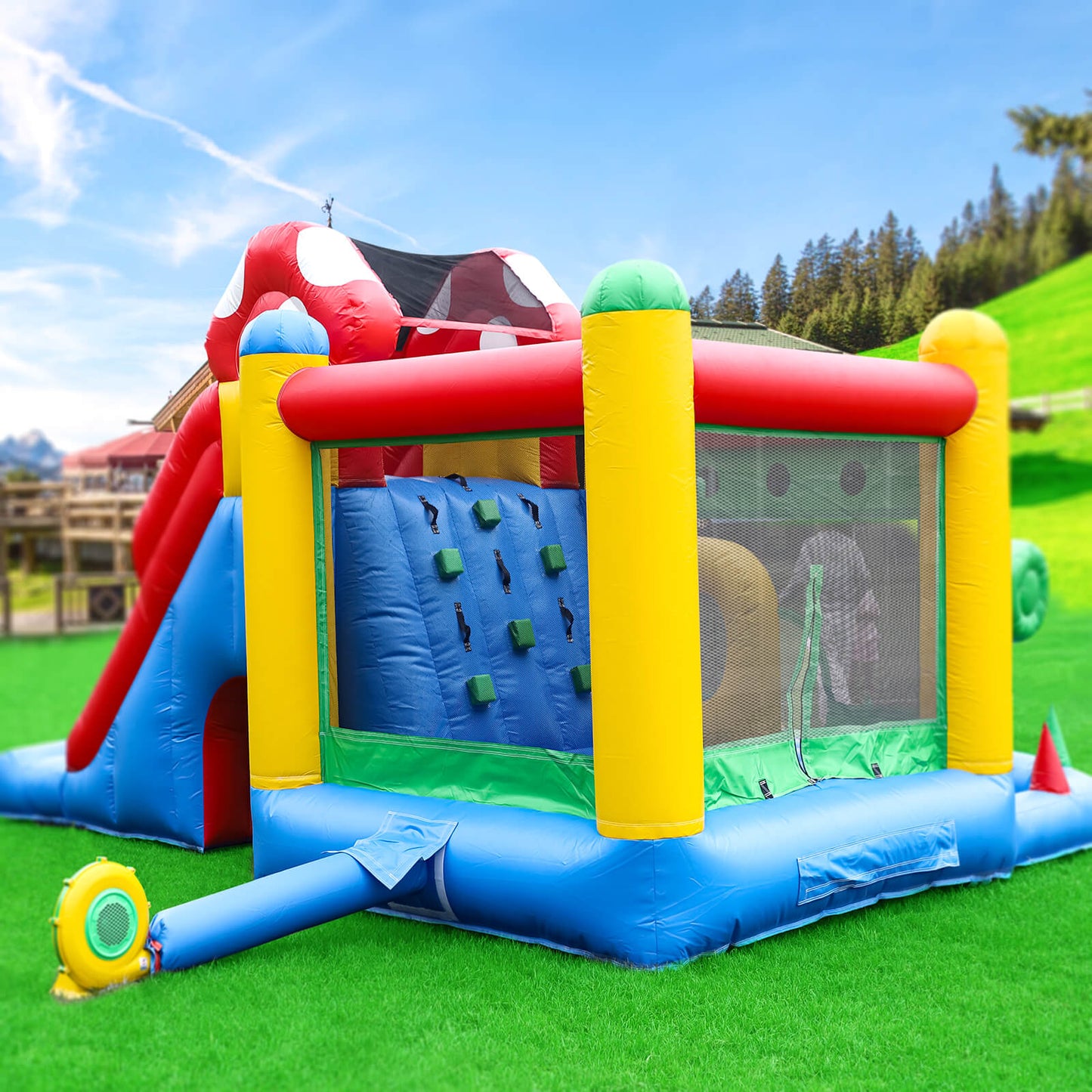 18ft Commercial-grade Inflatable Bounce House Obstacle Combo Jumping House with Blower Bouncinlife