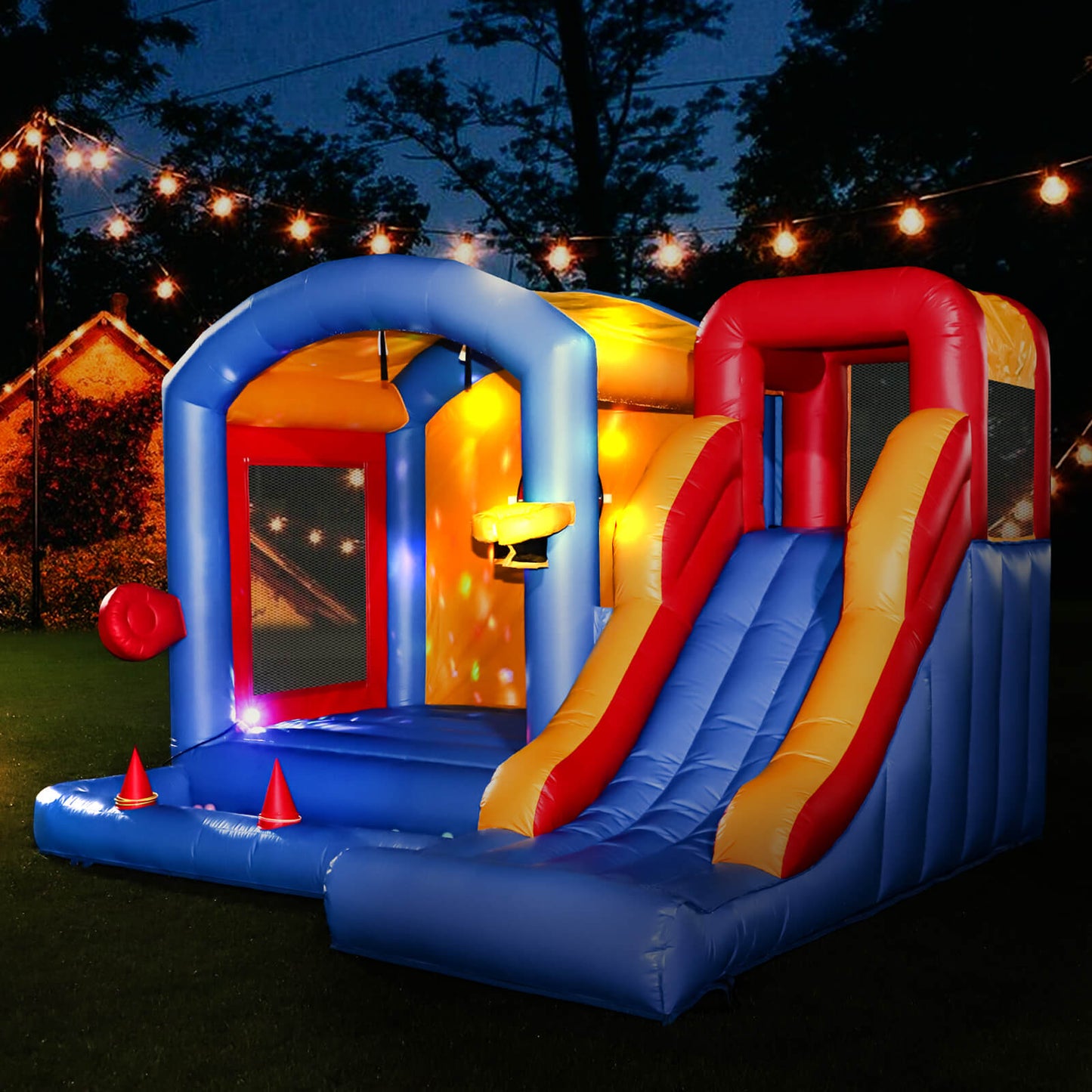 15ft Bounce House With Slide Jumping House Commercial with Light Bouncinlife