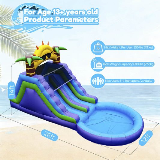 26FT Inflatable Water Slide Giant Pool