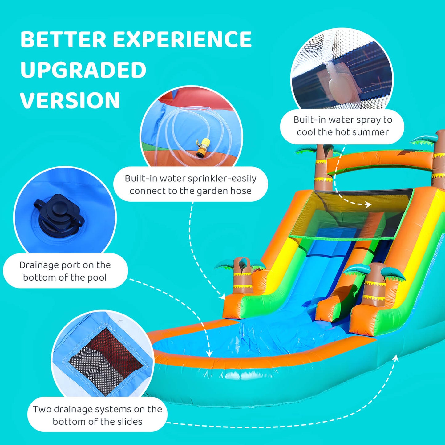 21ft Inflatable Water Slide with Pool Bouncy Slide with Blower for Kids Party Bouncinlife