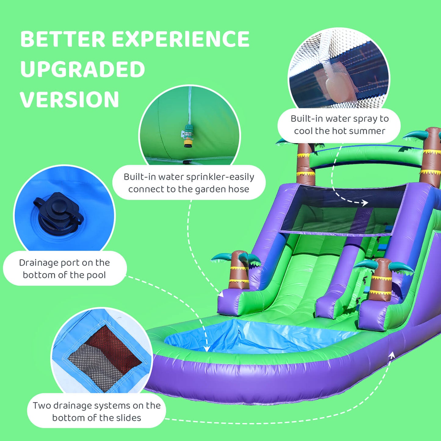 21ft Water Slide Inflatable with Splash Pool 100% PVC for Kids Adults Bouncinlife