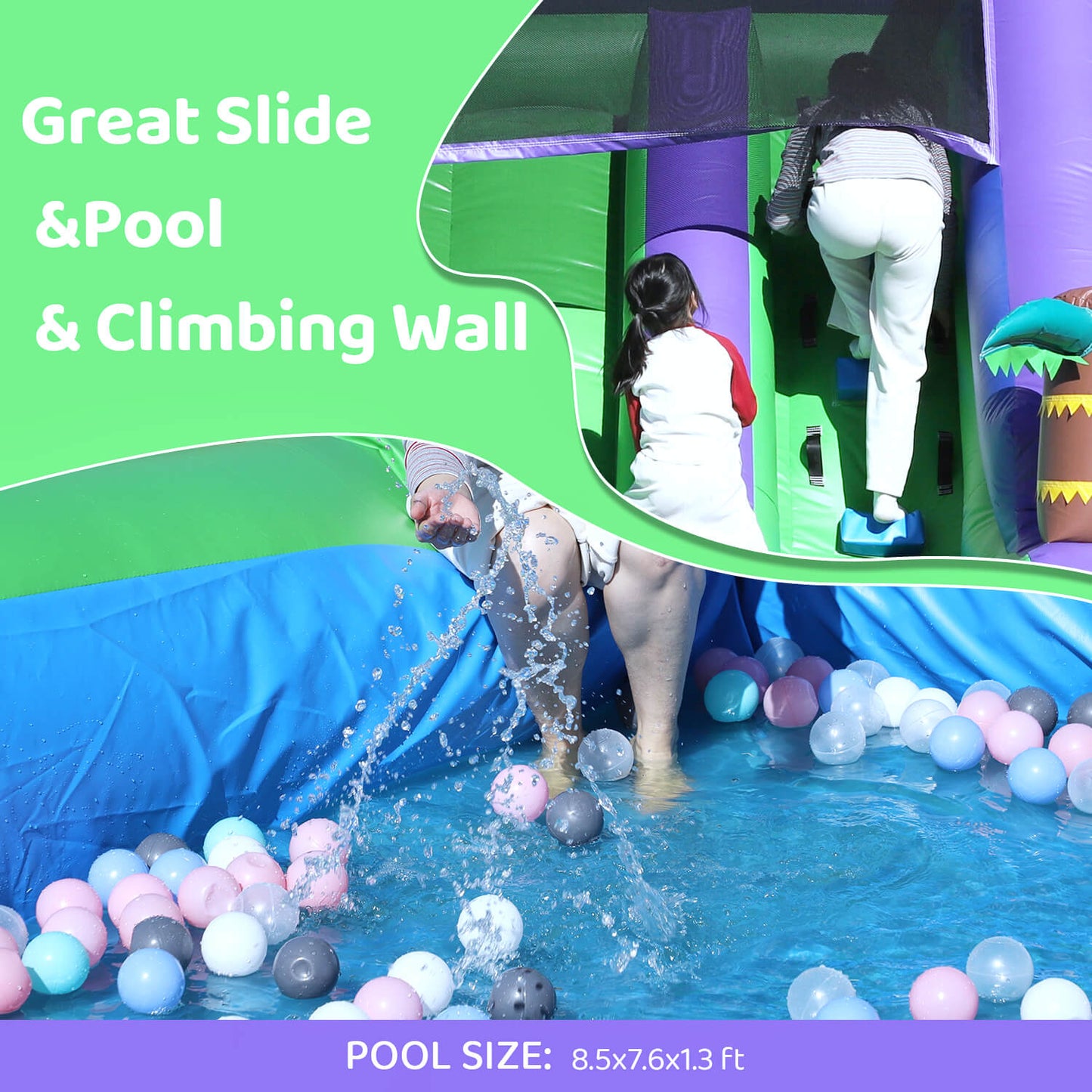 21ft Water Slide Inflatable with Splash Pool 100% PVC for Kids Adults Bouncinlife