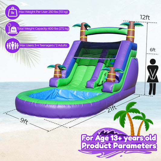 21ft Water Slide Inflatable with Splash Pool 100% PVC for Kids Adults - Bouncinlife