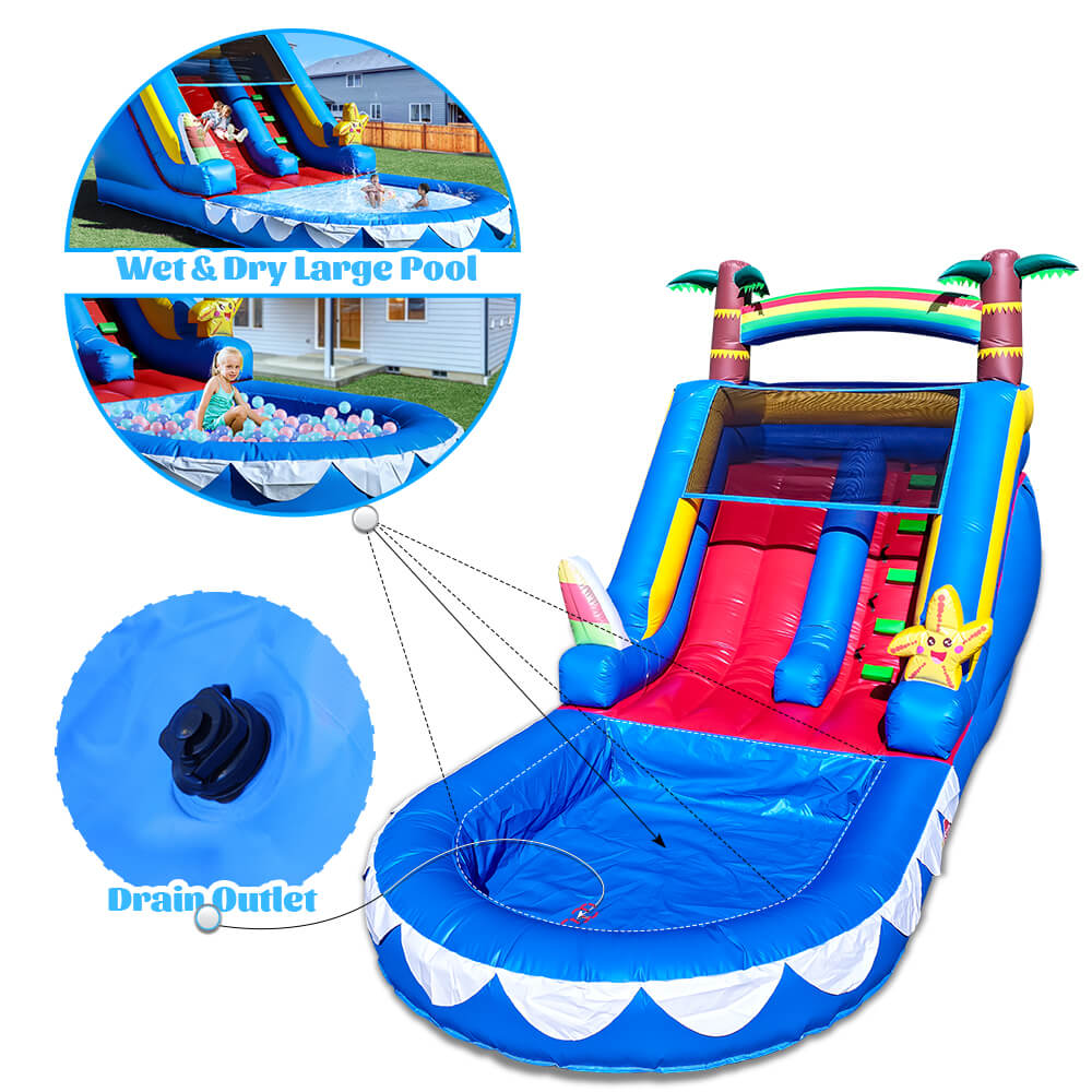 21ft Commercial Inflatable Slide Pool Bouncy Slide with Blower for Kids Bouncinlife
