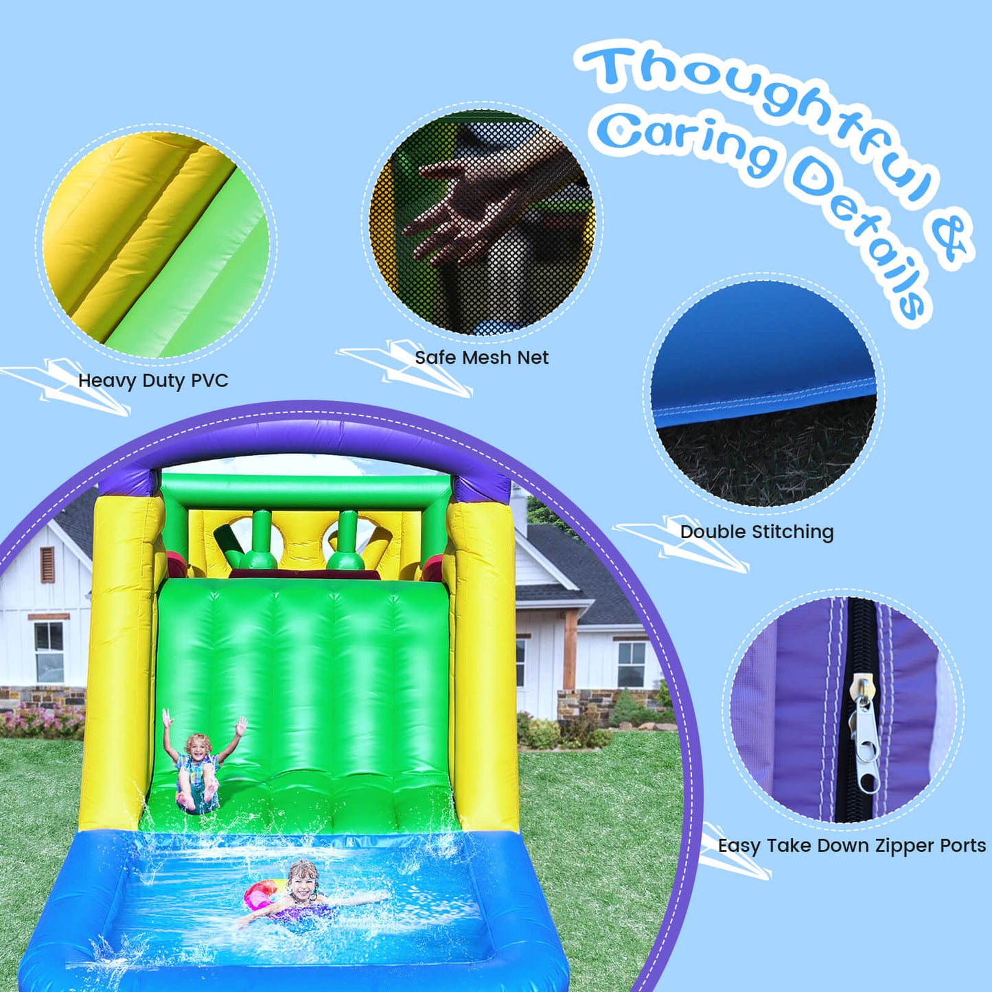 22ft Inflatable Play House Obstacle Course with Blower for Kids Bouncinlife