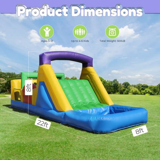 22ft Inflatable Play House Obstacle Course with Blower for Kids Bouncinlife