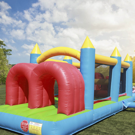 30ft Inflatable Obstacle Course with Slide Pool & Blower Bouncinlife