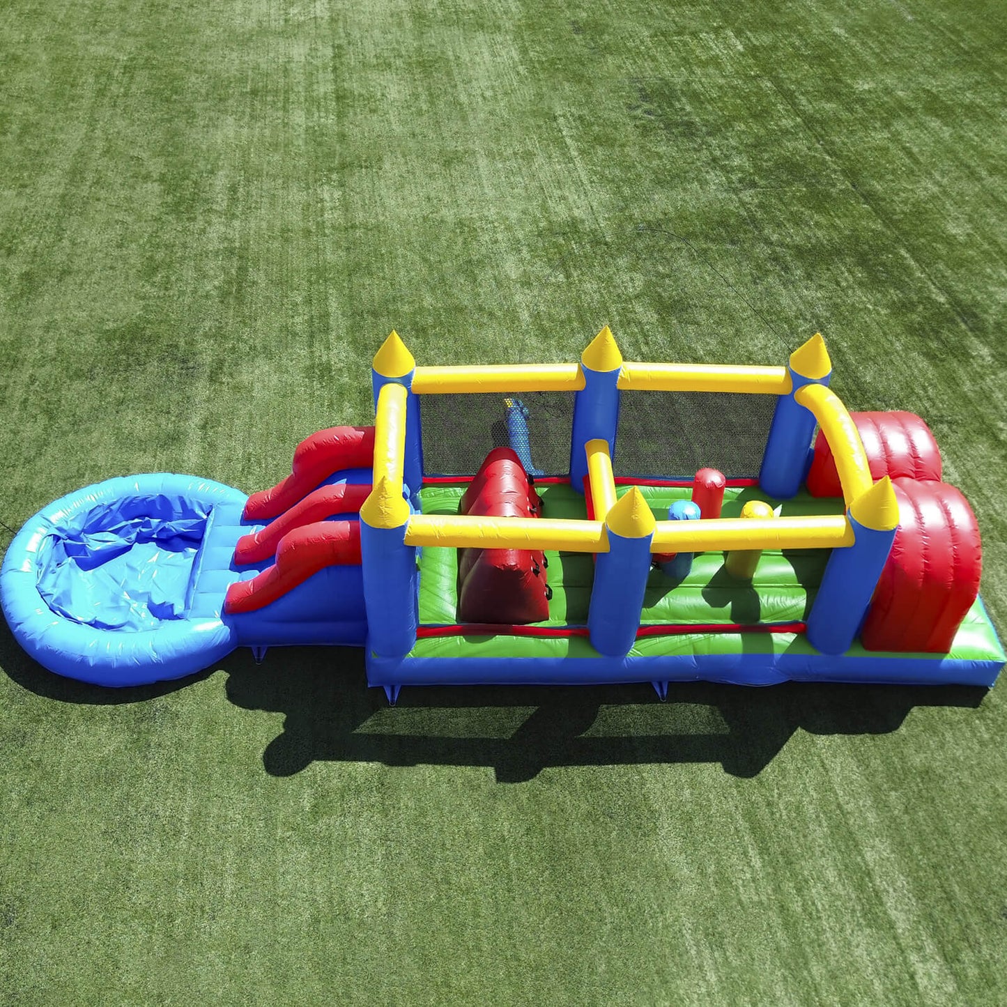 30ft Inflatable Obstacle Course with Slide Pool & Blower Bouncinlife