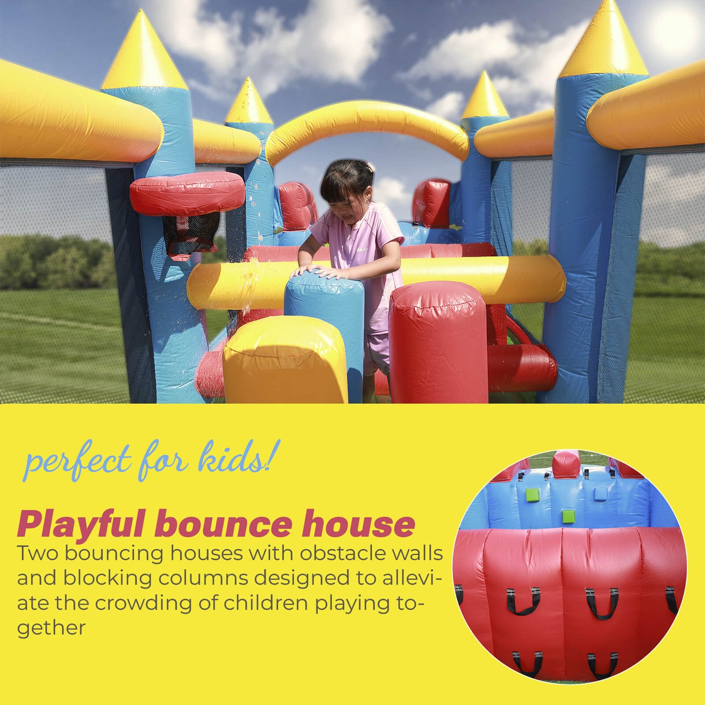 30ft Inflatable Obstacle Course with Slide Pool & Blower Bouncinlife