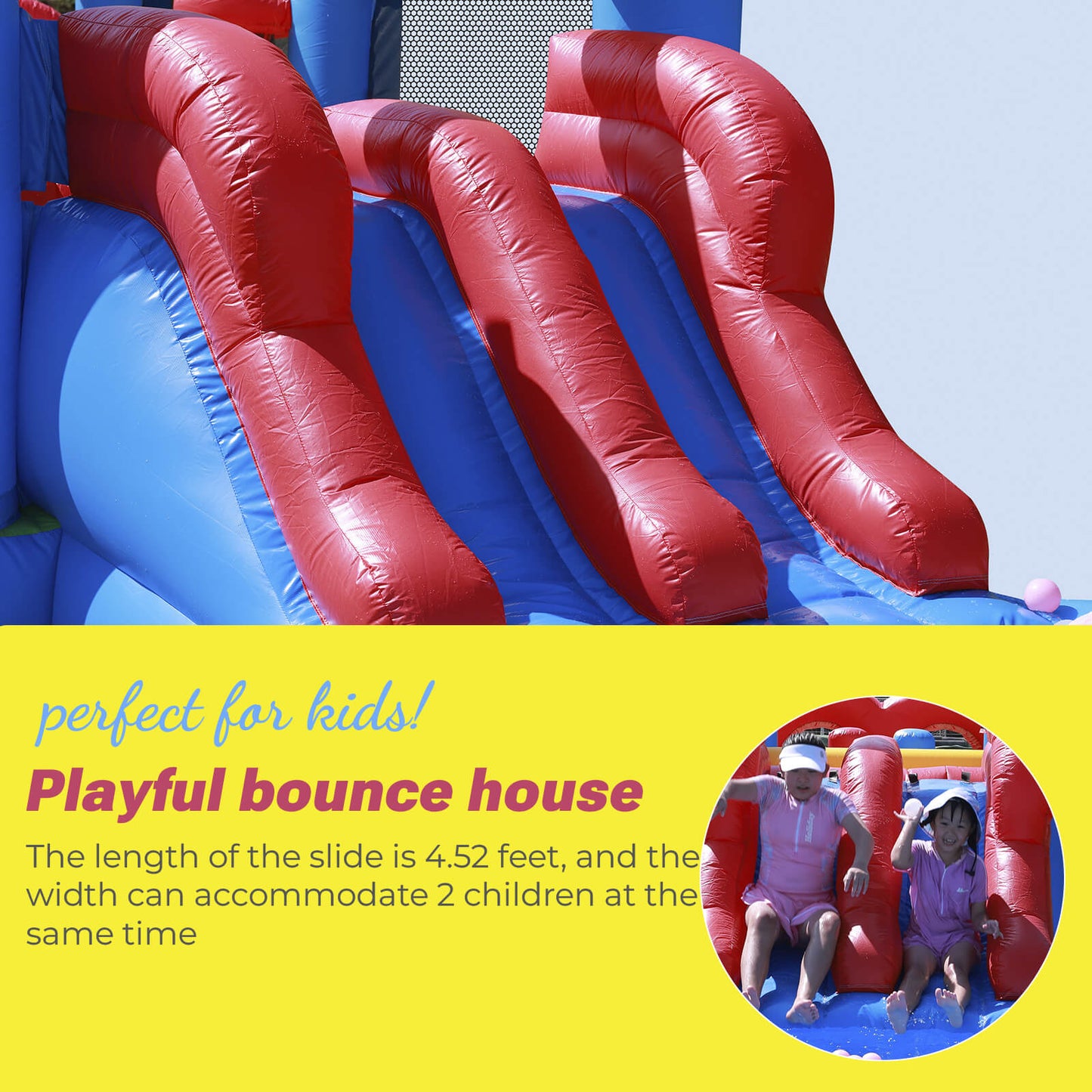 30ft Inflatable Obstacle Course with Slide Pool & Blower Bouncinlife
