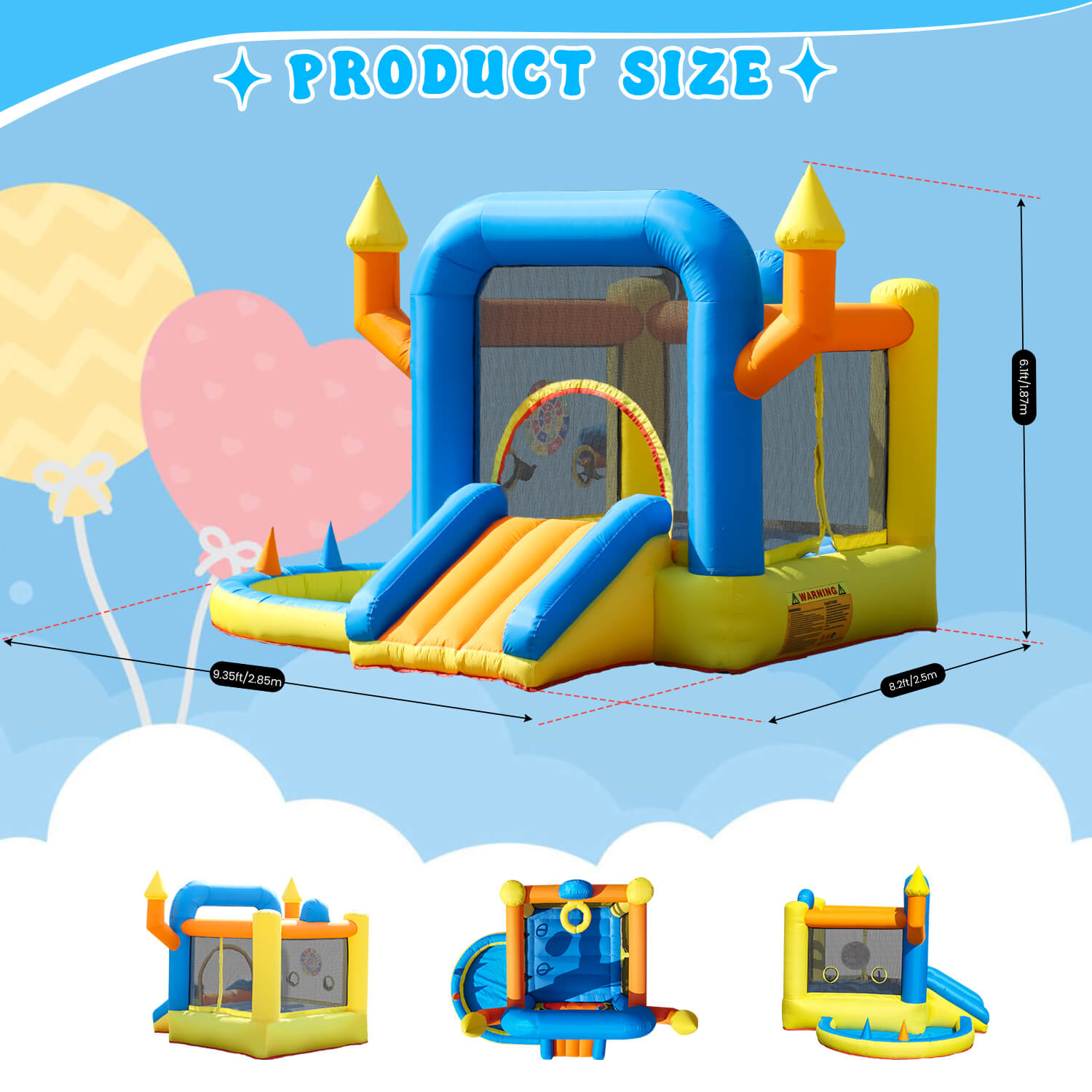 10ft Multi-Fun Bounce House with Target Toss, Ring Throw & Ball Pit – Perfect for Toddlers 1+ Bouncinlife