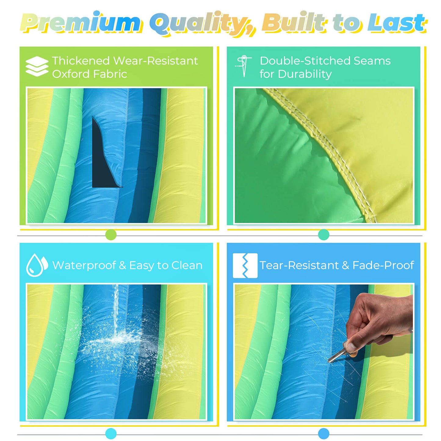 15ft Inflatable Bounce House with Dual Slide Wet Dry Pool for Kids Bouncinlife