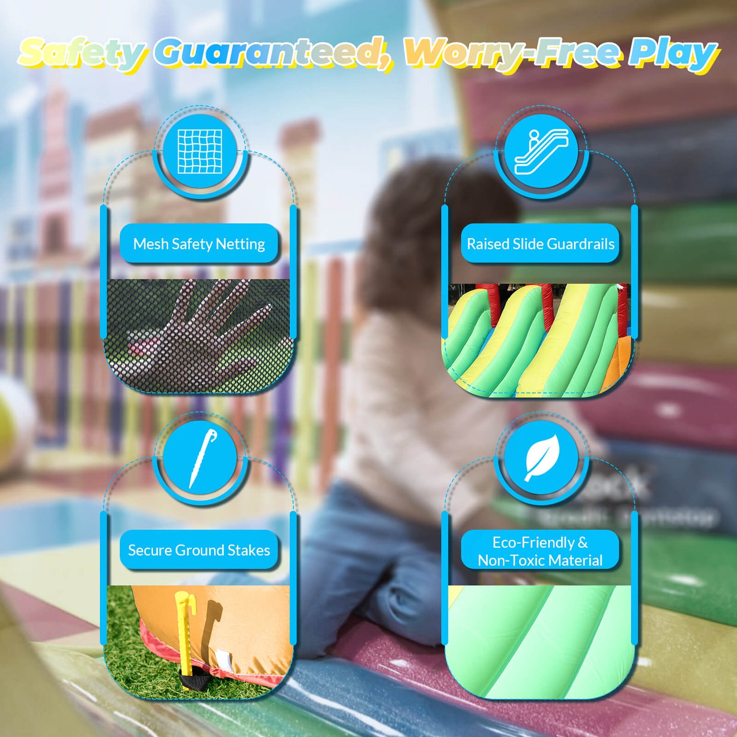 15ft Inflatable Bounce House with Dual Slide Wet Dry Pool for Kids Bouncinlife