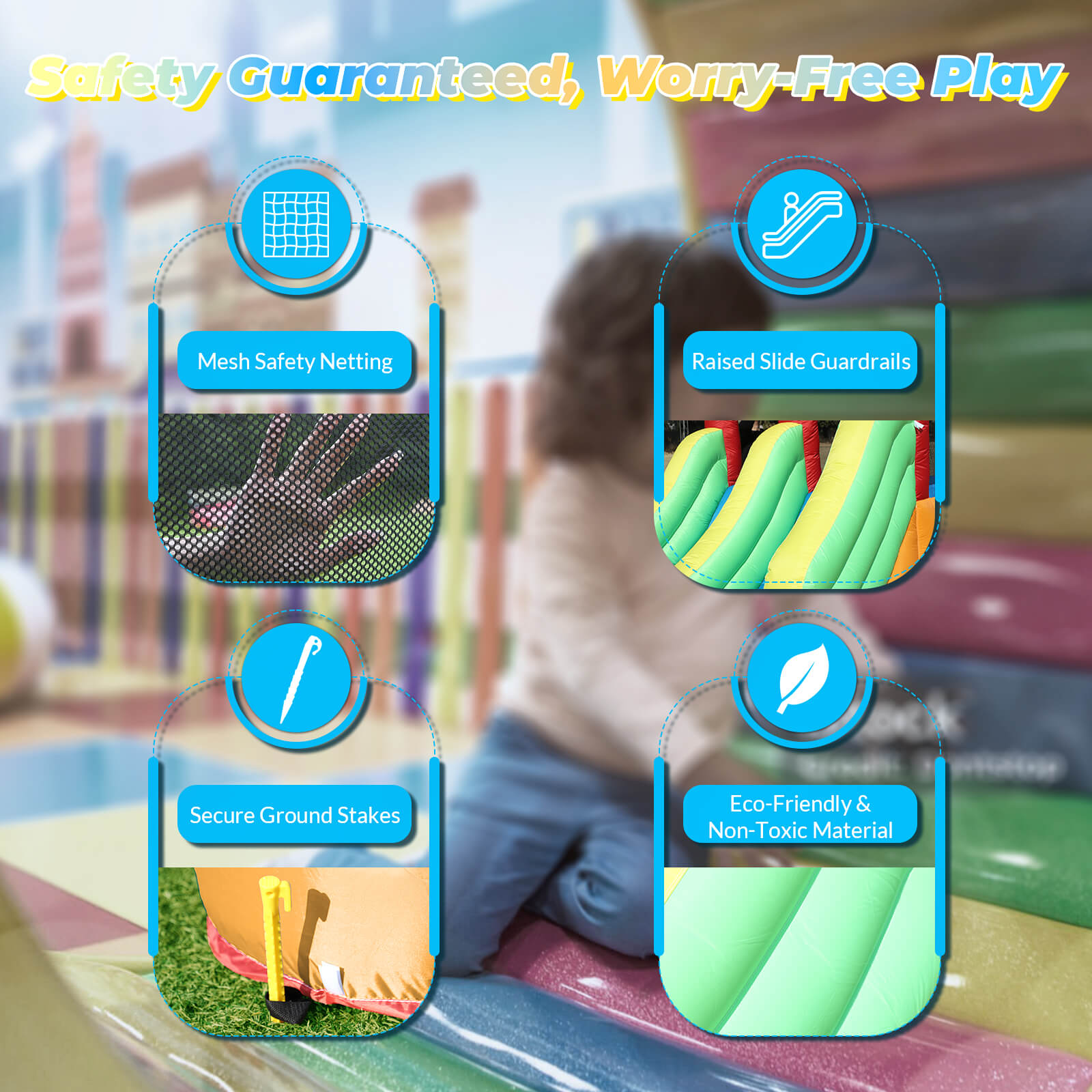15ft Inflatable Bounce House with Dual Slide Wet Dry Pool for Kids Bouncinlife
