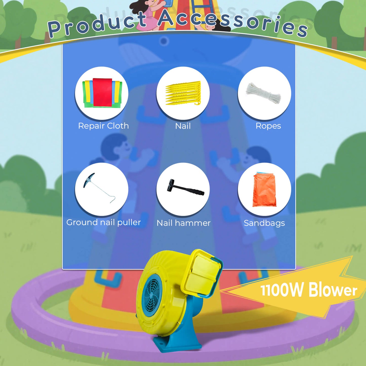12ft Tower Inflatable Climbing Wall for Kids with Blower - Fall Protection & Safety Rope Bouncinlife