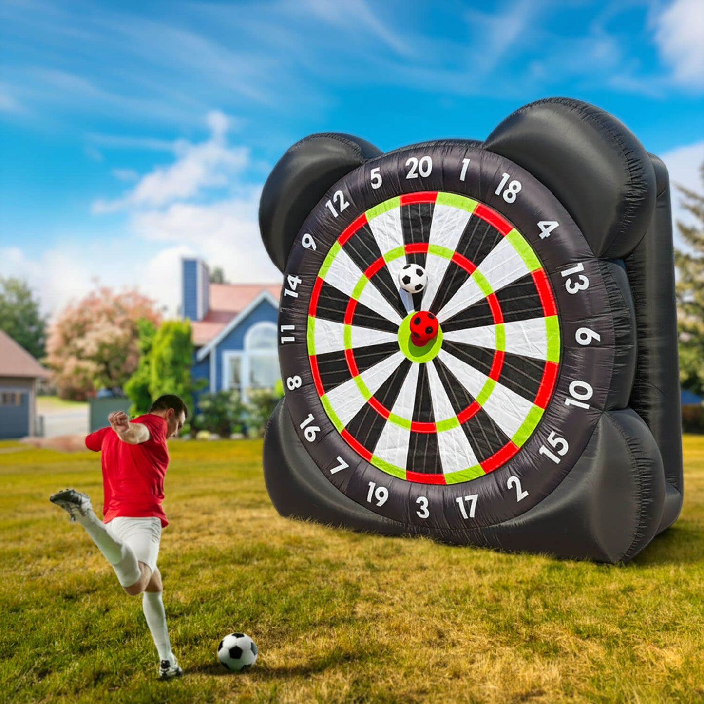 Bouncinlife ultimate 10' Soccer Dart Board Inflatable Toss Game Bouncinlife