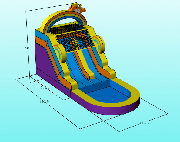 21ft Commercial Rainbow Water Slide Inflatable with Blower Bouncinlife