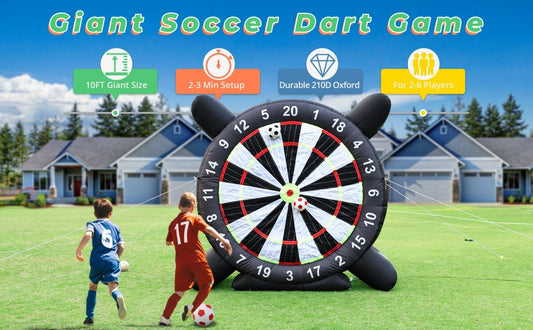 bouncinlife Soccer Darts Inflatable: Church & School Event Game-Changer!