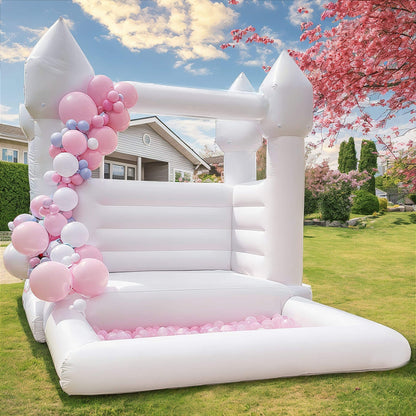 bouncinlife 10FT Mini White Bounce House Castle