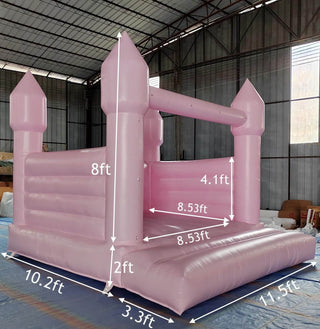 Bouncinlife 13ft Commercial Grade PVC Pink Bounce House for Wedding & Pink Bouncy Castle for Birthday Party in Backyard withInflatable Fan