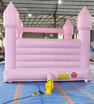 Bouncinlife 13ft Commercial Grade PVC Pink Bounce House for Wedding & Pink Bouncy Castle for Birthday Party in Backyard withInflatable Fan