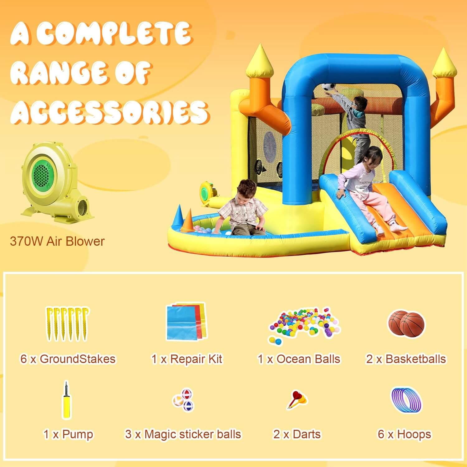 10ft Multi-Fun Bounce House with Target Toss, Ring Throw & Ball Pit – Perfect for Toddlers 1+ Bouncinlife