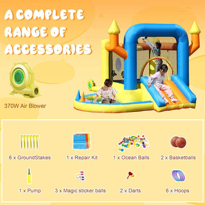 10ft Multi-Fun Bounce House with Target Toss, Ring Throw & Ball Pit – Perfect for Toddlers 1+ Bouncinlife