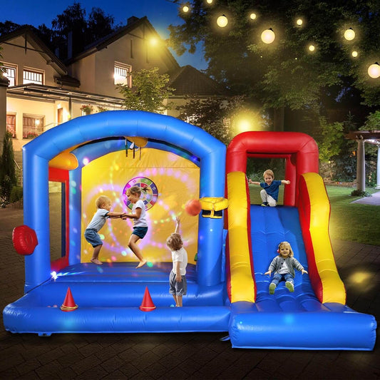 Glowing Bounce House With Slide 15ft Jumping House Commercial Festitval Inflatable for Sale