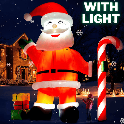 Lighted Christmas Inflatables Santa Claus Built-in LED Light and Blower 33ft/10m